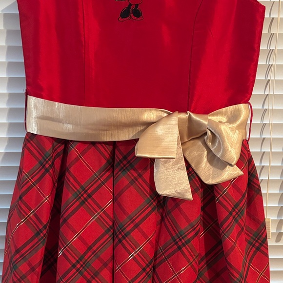 Disney Minnie Mouse Red Dress with Gold  Bow - Picture 4 of 8